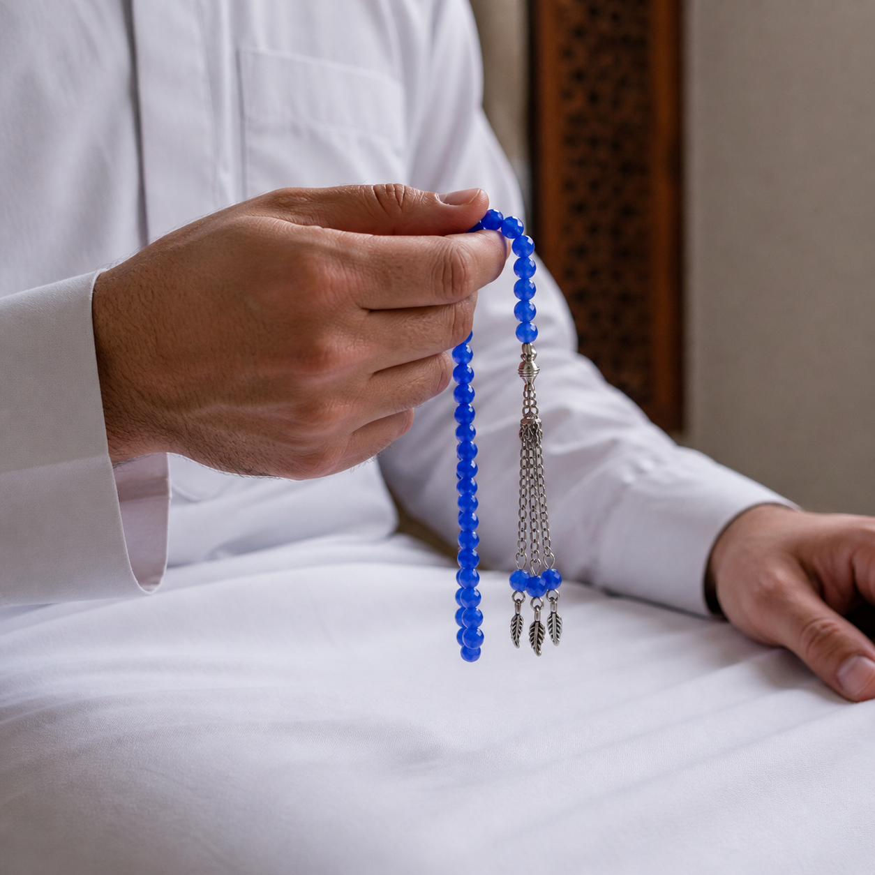 Luxe Kristal Tasbih - 99 Kralen - Blauw