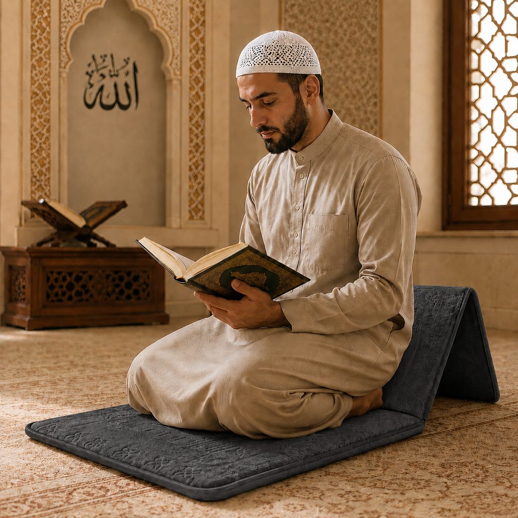 Gebedskleed met Rugleuning - Donkergrijs