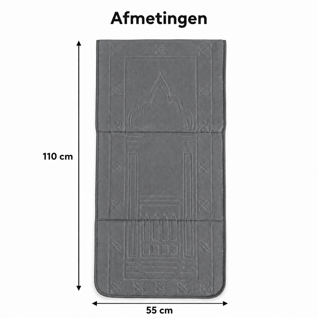 Gebedskleed met Rugleuning - Donkergrijs