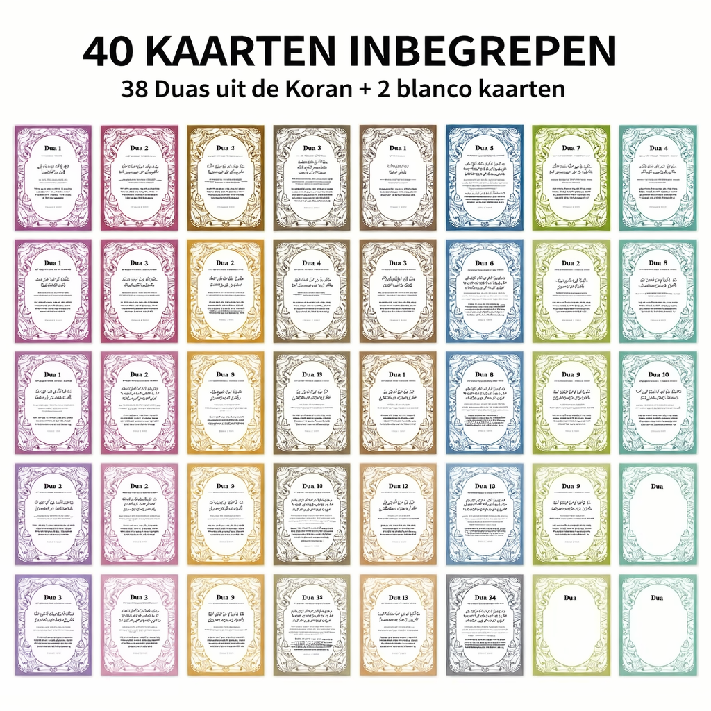 Islamitische Dua Kaarten - 40 Stuks - Engels