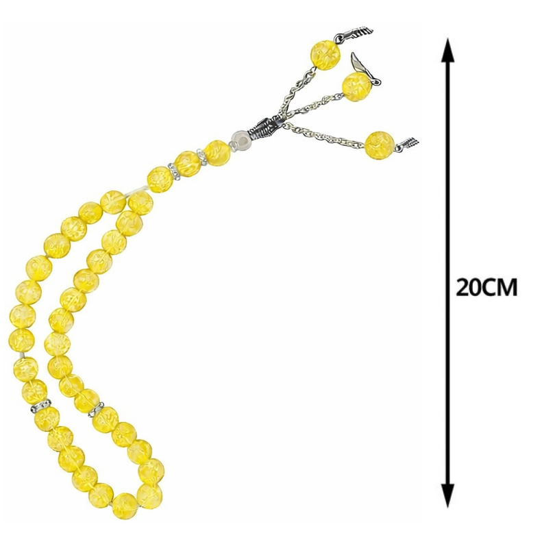 Luxe Kristal Tasbih - 33 Kralen - Geel