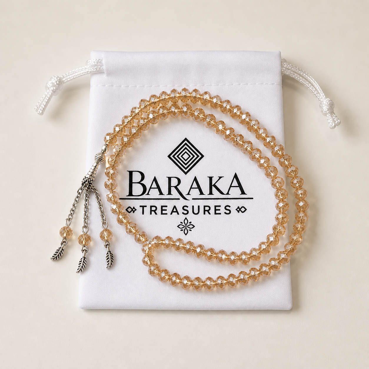 Luxe Kristal Tasbih - 99 Kralen - Goud