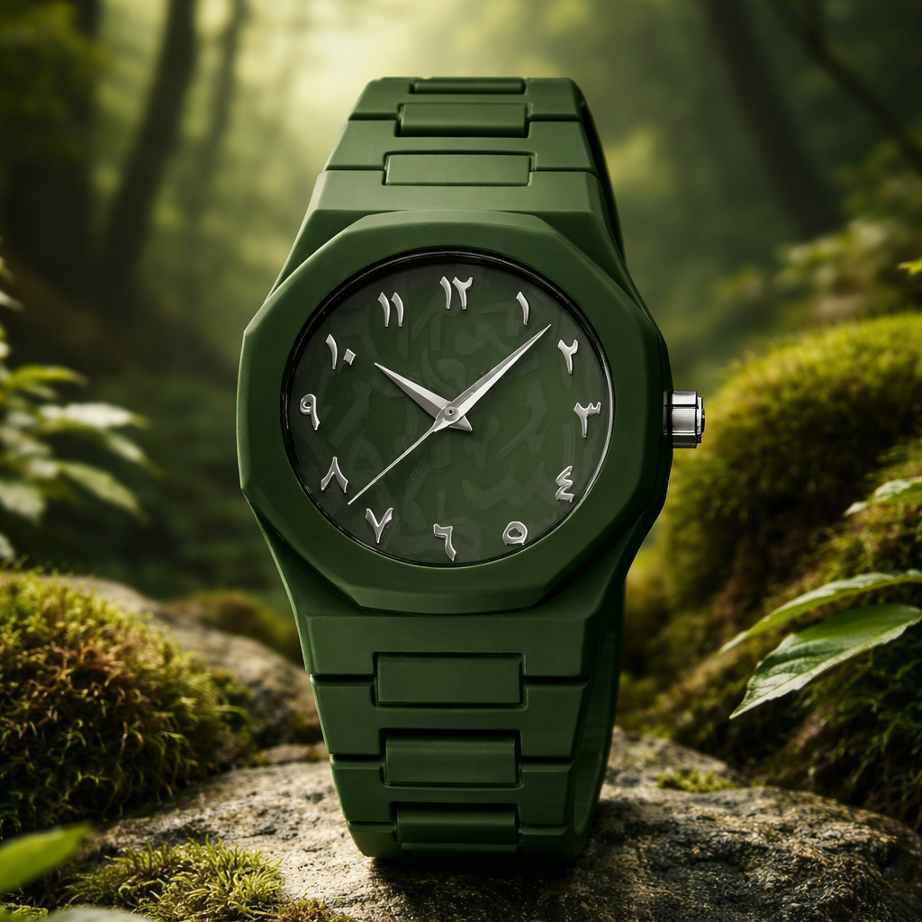 Luxe Horloge - Arabic Dial - Groen