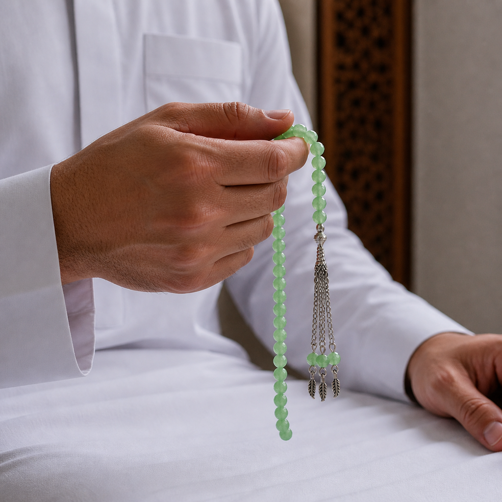 Luxe Kristal Tasbih - 99 Kralen - Groen