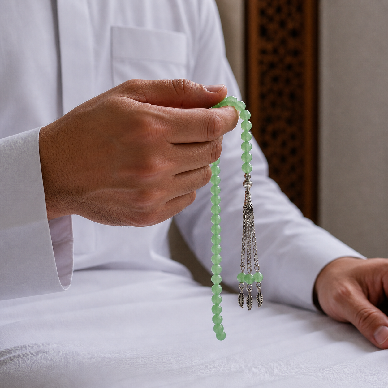 Luxe Kristal Tasbih - 99 Kralen - Groen