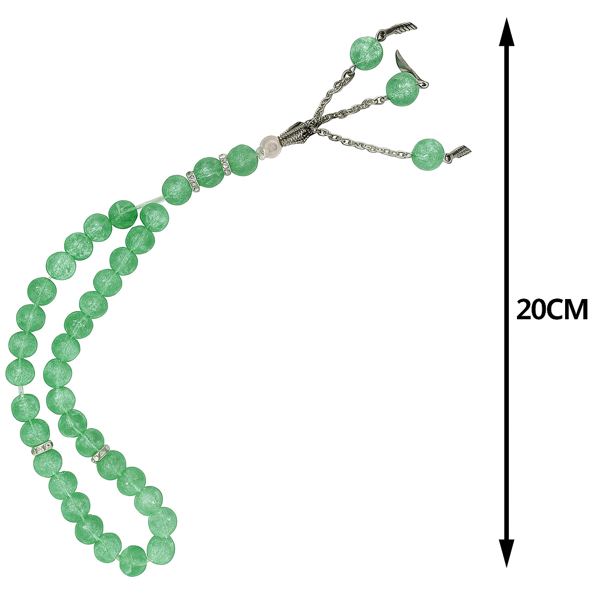 Luxe Kristal Tasbih - 33 Kralen - Groen