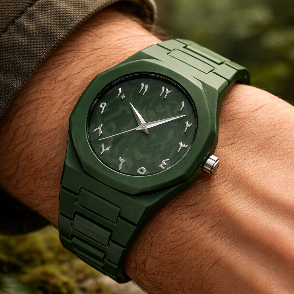 Luxe Horloge - Arabic Dial - Groen