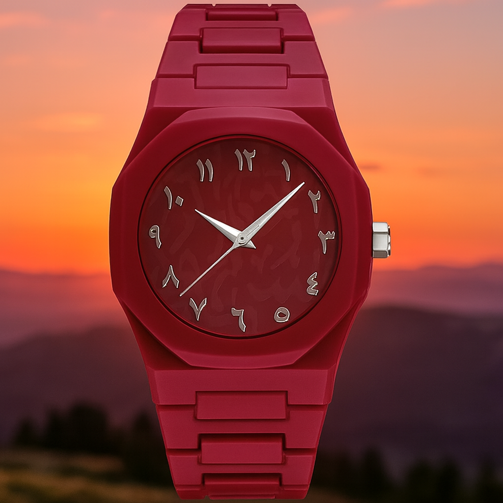 Luxe Horloge - Arabic Dial - Rood