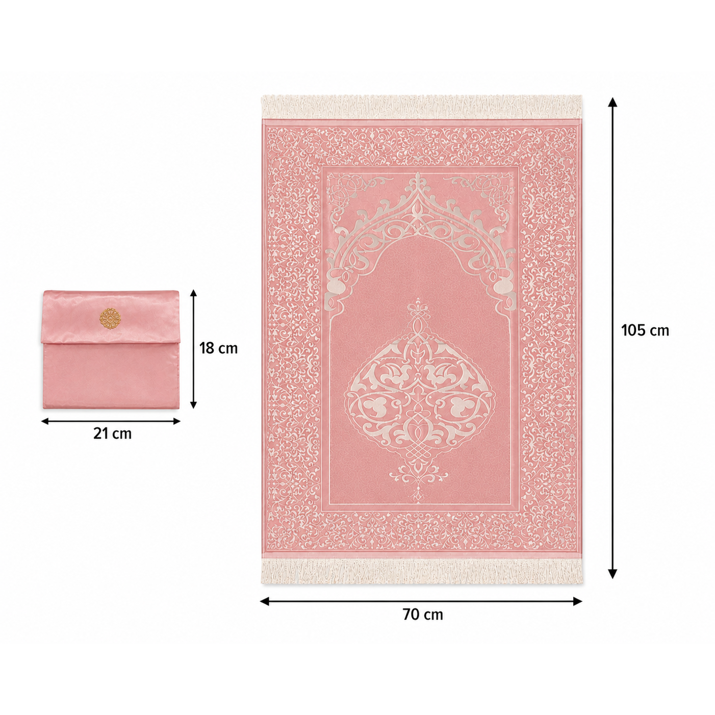 Luxe Gebedskleed Set met Opbergtas - Roze