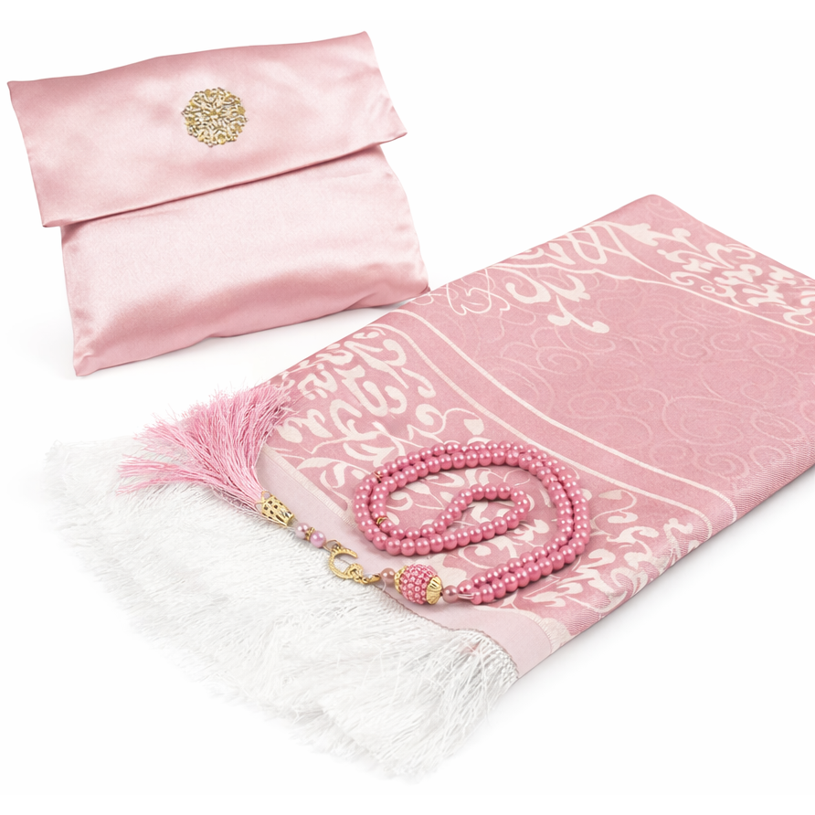 Luxe Gebedskleed Set met Opbergtas - Roze