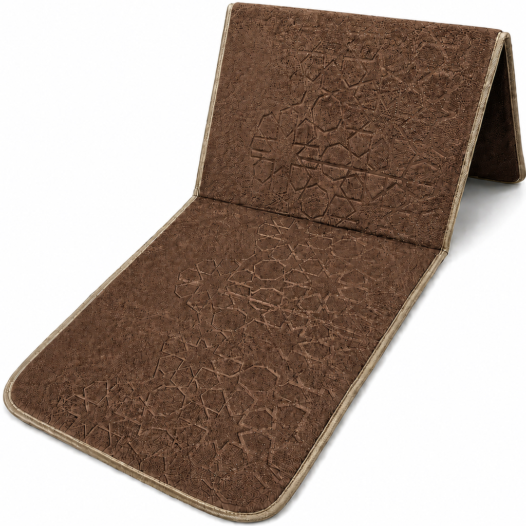 Gebedskleed met Rugleuning - Ster Design - Bruin