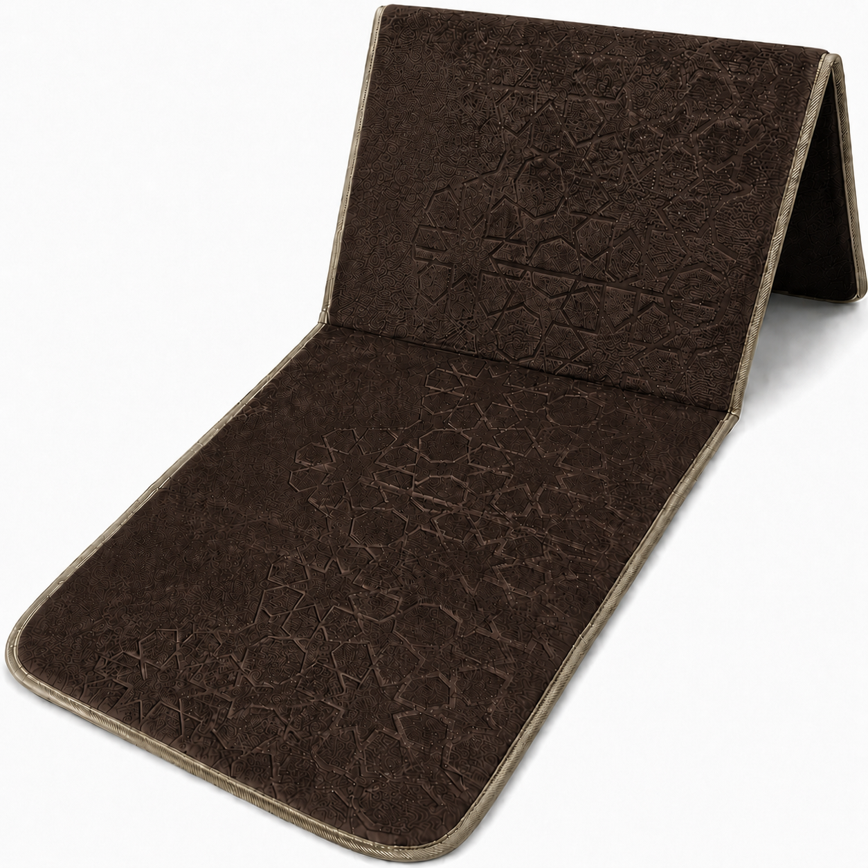 Gebedskleed met Rugleuning - Ster Design - Donkerbruin