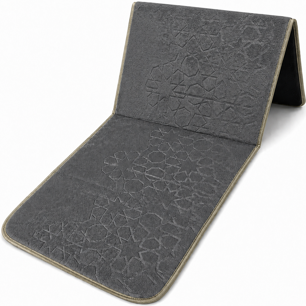 Gebedskleed met Rugleuning - Ster Design - Donkergrijs