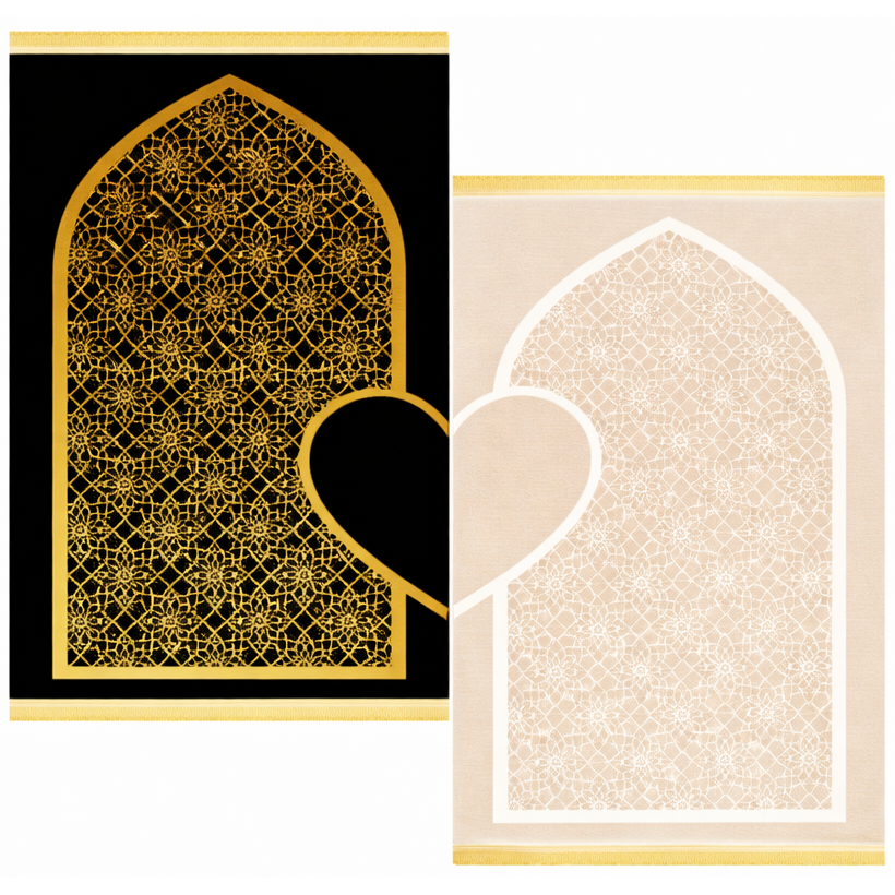 Luxe Duo Gebedskleed - Zwart/Beige