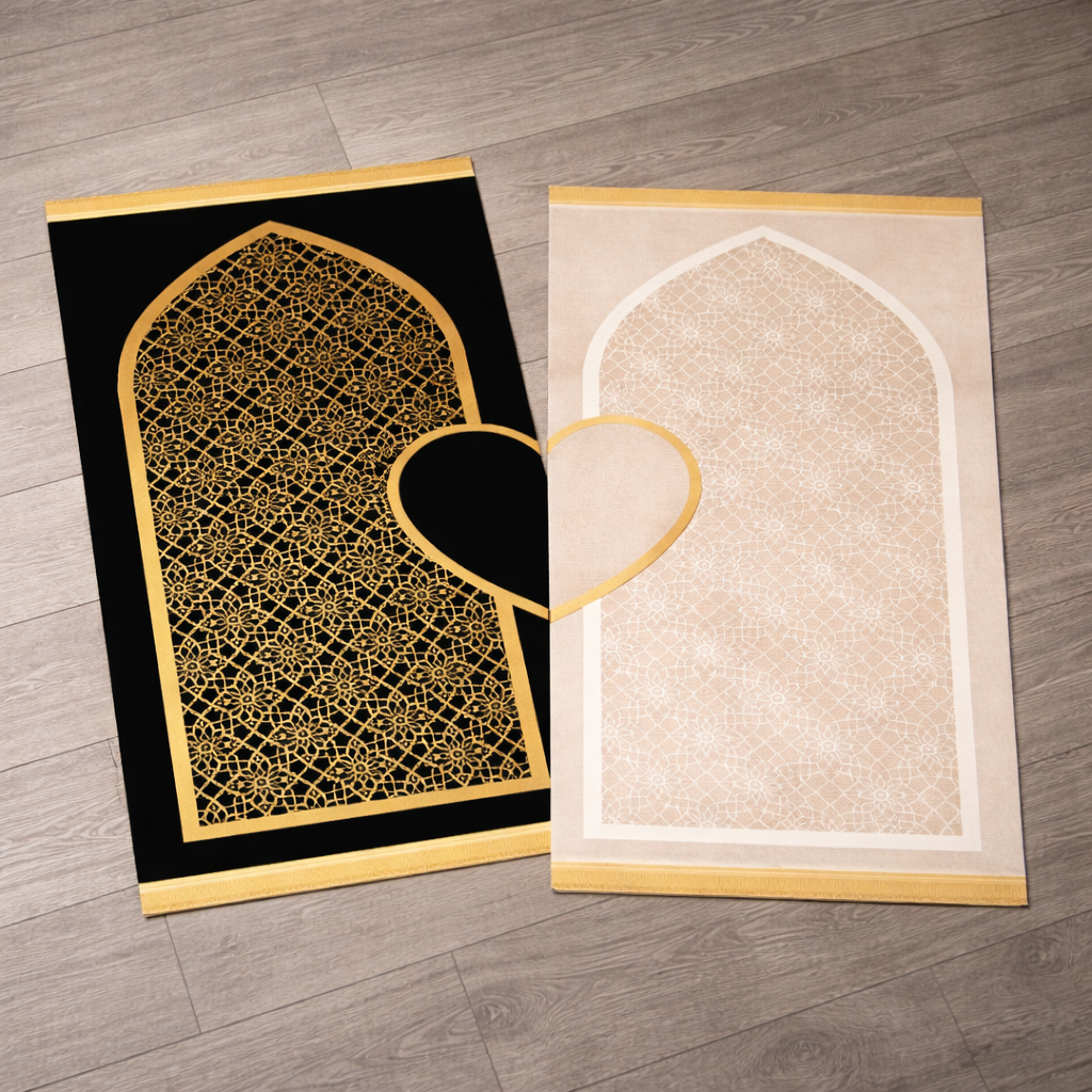 Luxe Duo Gebedskleed - Zwart/Beige