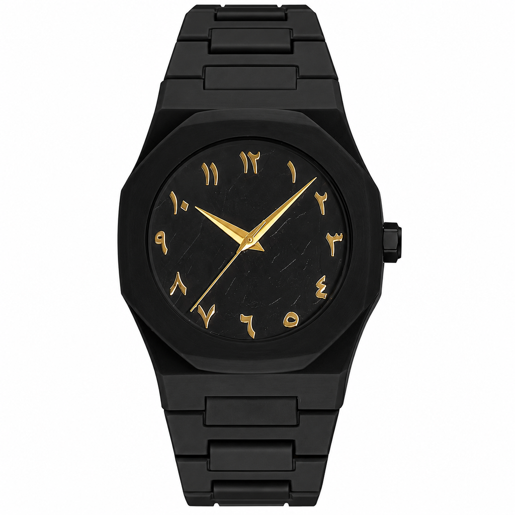 Luxe Horloge - Arabic Dial - Zwart/Goud