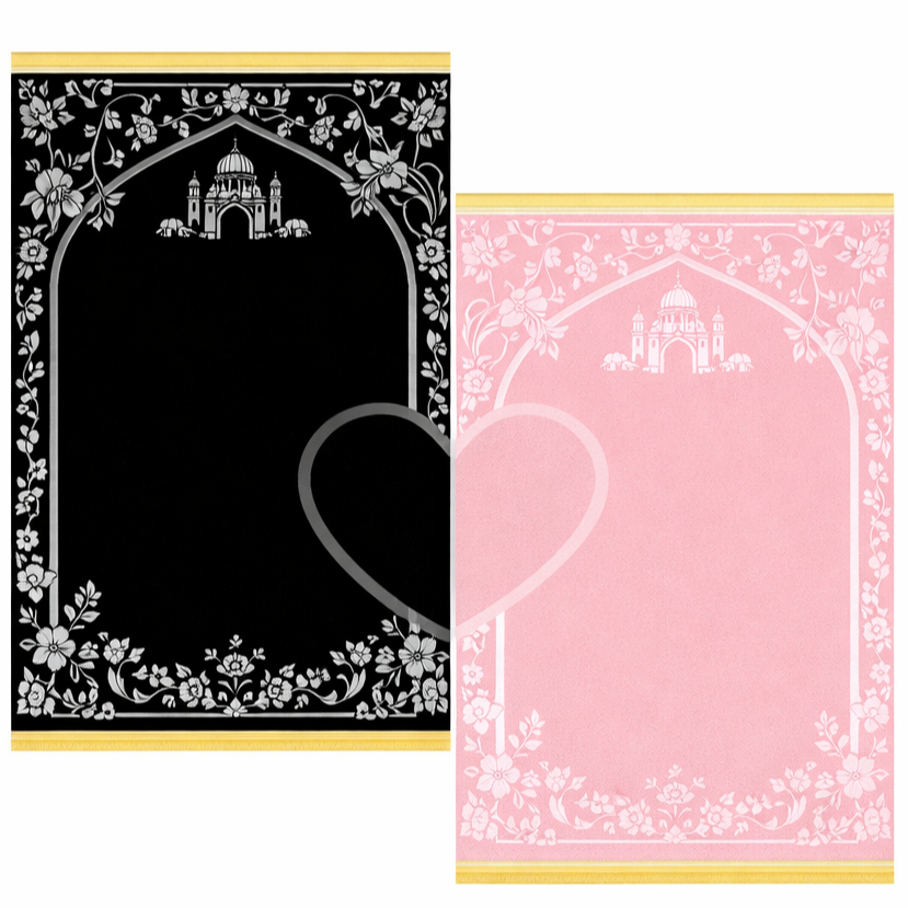 Luxe Duo Gebedskleed - Zwart/Roze