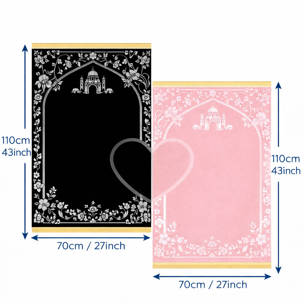 Luxe Duo Gebedskleed - Zwart/Roze
