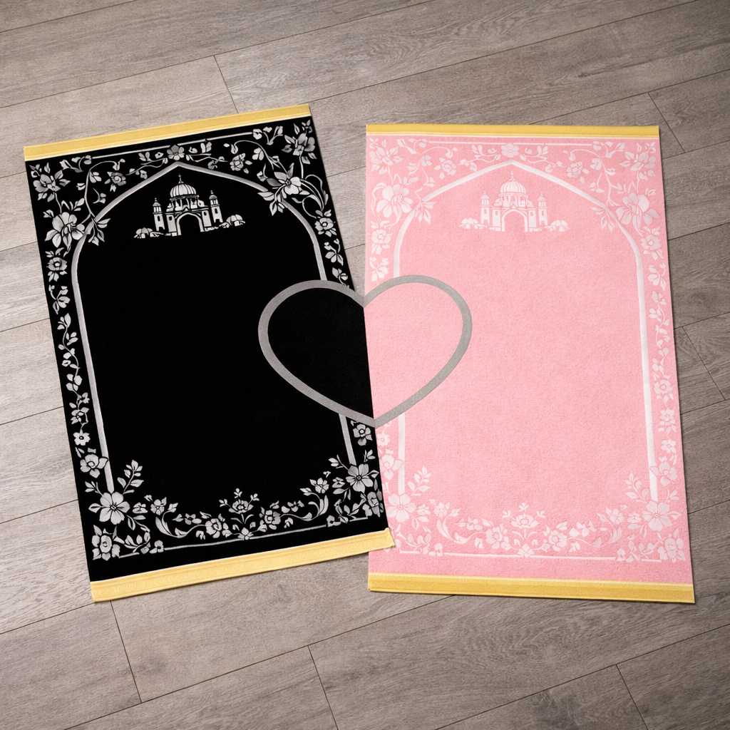 Luxe Duo Gebedskleed - Zwart/Roze