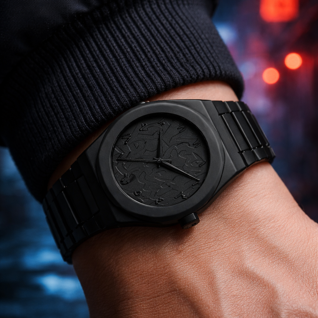 Luxe Horloge - Arabic Dial - Zwart