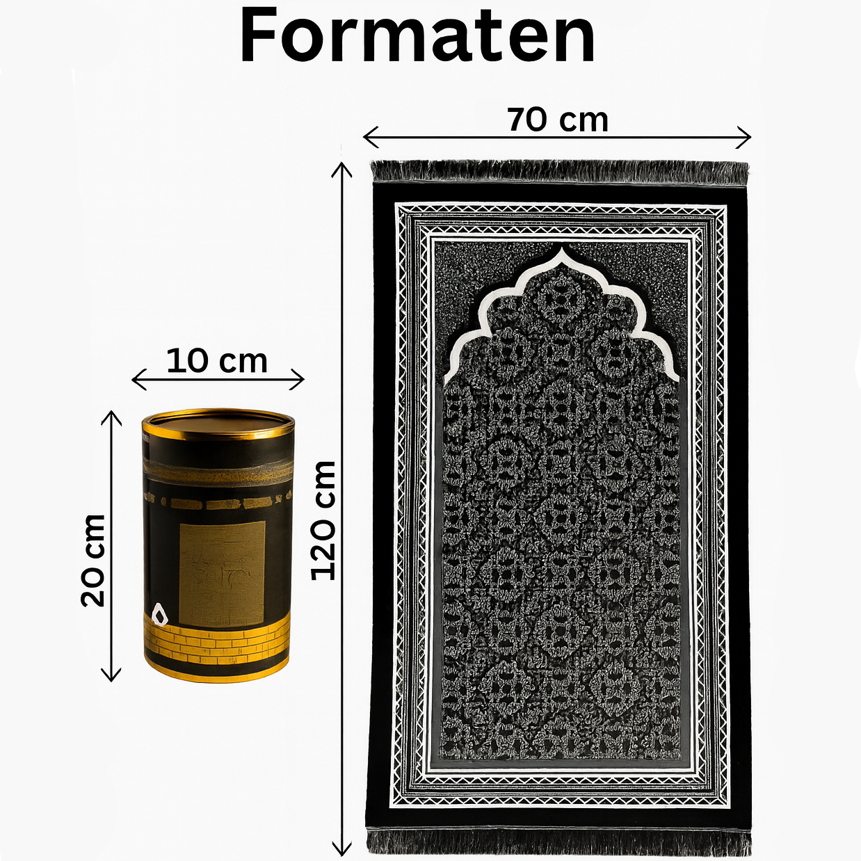 Luxe Gebedskleed Set - Zwart