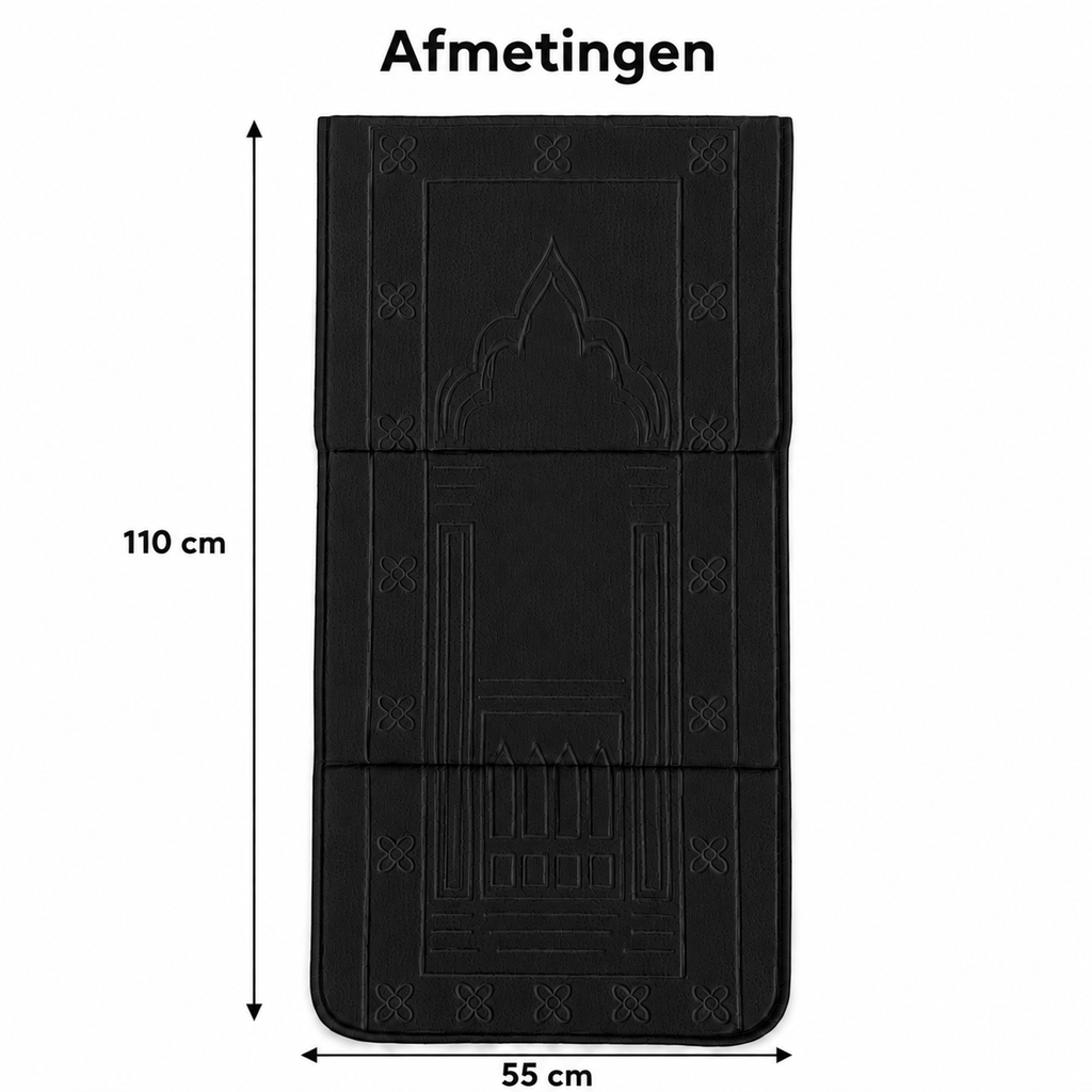 Gebedskleed met Rugleuning - Ster Design - Zwart