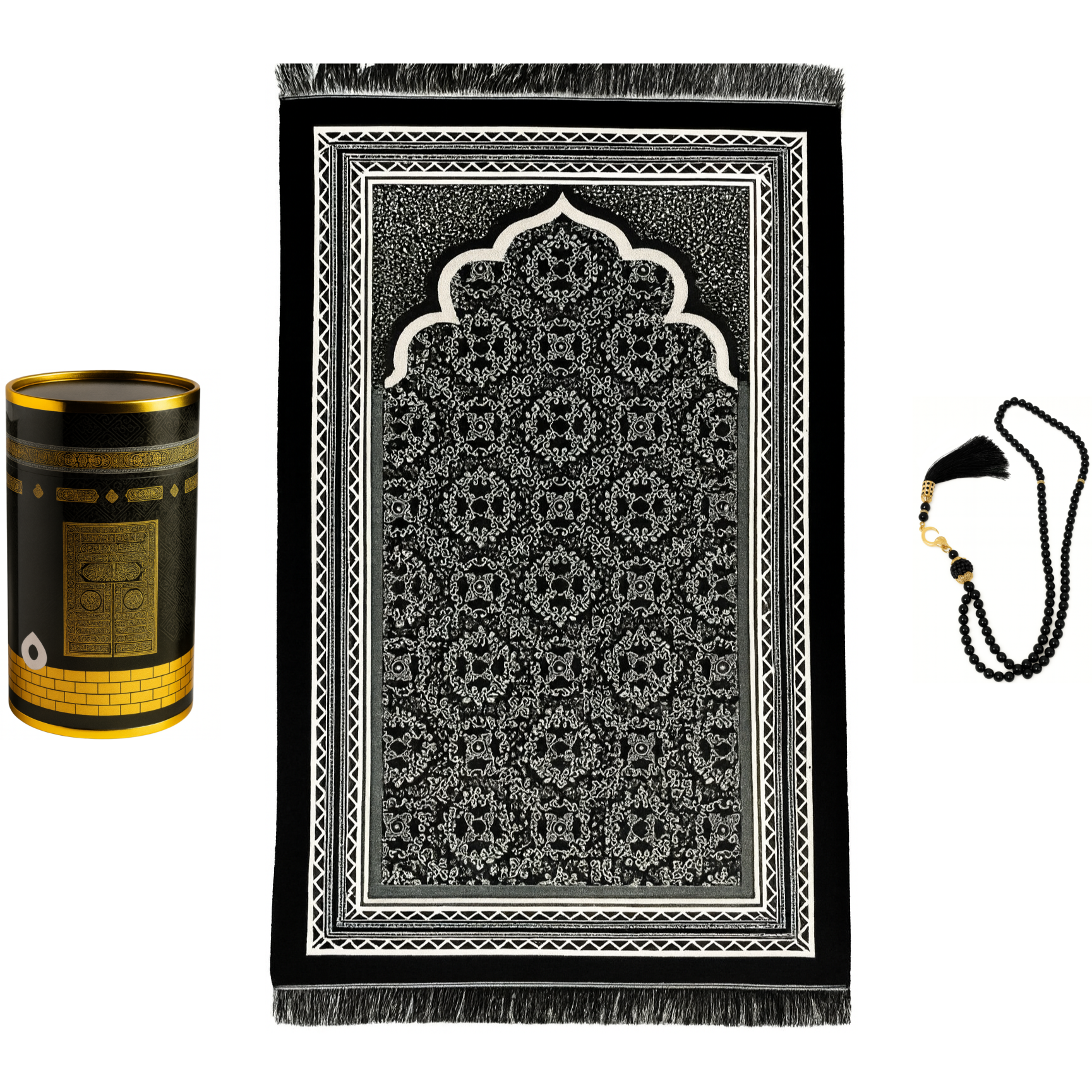 Luxe Gebedskleed Set - Zwart